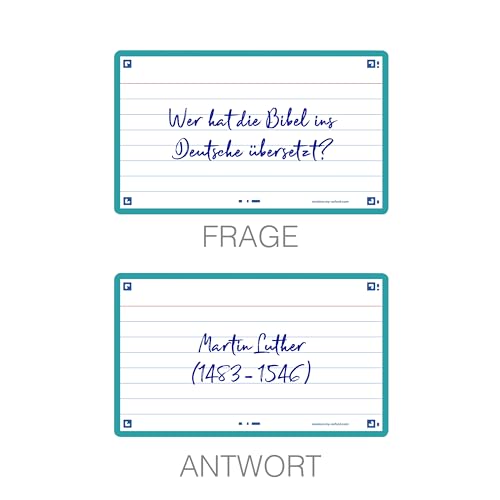 Oxford FLASH 2.0 Karteikarten A7, Lernkarten, 75x125mm, liniert, mint, 80 Stück