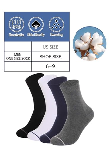 Campsis Men Viscose Socks, Dress Ankle Socks, Breathable Calf Sock(5 Pairs)4