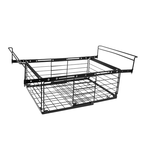RORPOIR フリーザーラック ハンギングシェルフバスケット 冷凍庫用仕切りバスケット 鉄 黒