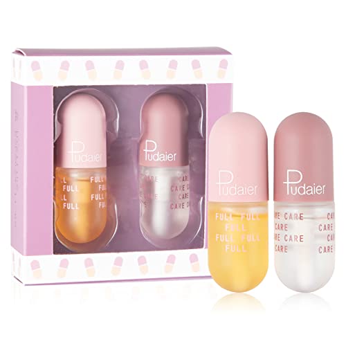 Lip Plumper Set Natural Lip Gloss Oil No Burn No Hurt Lip Care Enhancer for Fuller Lip Treatment, Upgrade Design for Giving You Girlish Lip
