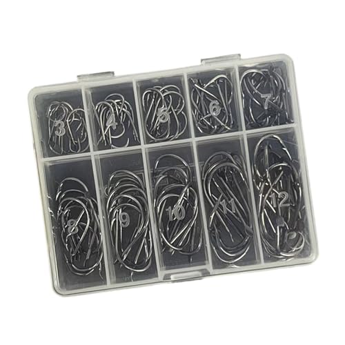 70/100個 カーボンスチール アイド フィッシュフック 交換用 バーブ付き フィッシングフック メタルサークルフック 海水 淡水釣り用