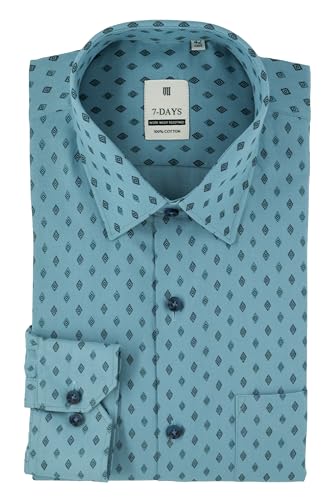 Image of 7-DAYS Men's Premium Printed Shirt - 100% Cotton, Regular Fit, Full Sleeve, with Pocket - Versatile for Formal Occasions and Casual Wear