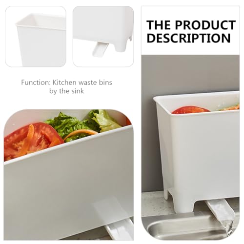 2 piezas bote de basura plástico para cocina rectangulares miniatura 6