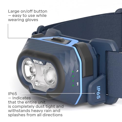 Silva Discover - Torcia Da Testa A Batteria, 500 Lumen, Funziona Con 3 Batterie Aaa (Non Incluse), 3 Livelli Di Luminosità, Led Bianchi, Rossi E Arancioni, Indicatore Di Batteria, Torcia Da Testa Per - 8