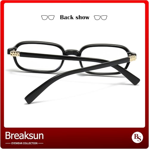 Image of Breaksun Retro Rectangle Glasses for Women Men Small Square Blue Light Blocking Glasses Vintage Eyeglasses