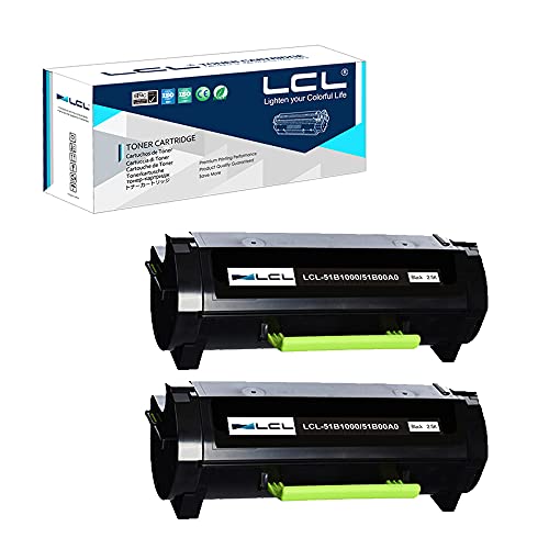 LCL Compatible Toner Cartridge Replacement for Lexmark 51B1000 51B00A0 MS317 MS317DN MS417 MS417DN MS517 MS517DN MS617 MS617DN MX317 MX317DN MX417 MX417DN MX517 MX517DE Updated Chip (2-Pack Black) LCL Compatible Toner Cartridge Replacement for Lexmark 51B1000 51B00A0 MS317 MS317DN MS417 MS417DN MS517 MS517DN MS617 MS617DN MX317 MX317DN MX417 MX417DN MX517 MX517DE Updated Chip (2-Pack Black)