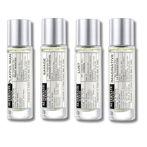 Image of Alternate Scents Men's Perfume Combo Pack of 4 (160ml) - Long Lasting Luxury Inspired Fragrance Set for Men | LUST, Imaginative, Playful Man, Savage | Strong Projection, Daily Wear & Party Use, Premium Gift Set
