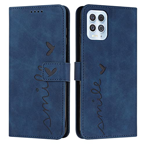 EATCYE Funda para Motorola Moto G100 / Moto Edge S, Carcasa PU Cuero Flip Phone Case Protectora con Soporte, Bolsillo para Tarjetas y Cierre Magnético para Motorola Moto G100 / Moto Edge S (Azul)
