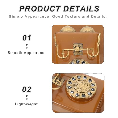 Téléphone de style ancien ERINGOGO accessoire décoratif en fer forgé - 3
