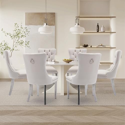 SoarTalent Lot de 6 chaises de Salle à Manger rembourrées en Velours de Style Moderne avec...