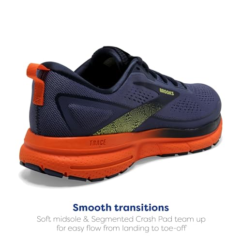 Brooks Brooks Men’s Trace 3 Neutral Running Shoe - Iris/Red Orange/Sulphur - 10.5 Medium