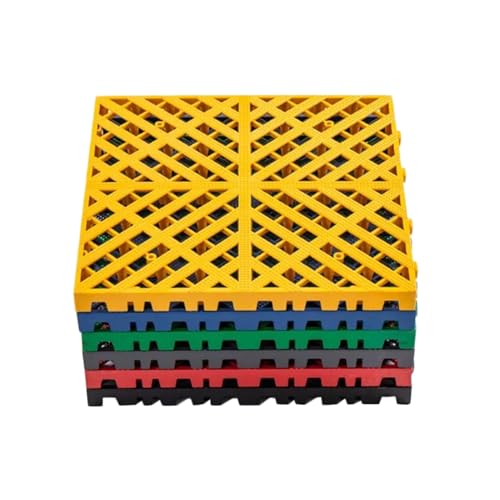 4/10/16/20 Piezas Baldosas Suelo Modulares Entrelazadas, Alfombrillas Drenaje Empalme De 40 X 40 X 3 Cm, For Baño, Garaje, Terraza, Desagüe, Ducha(Yellow,10 pieces)