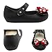 iFANS Girls Sweet Dot Bow Princess Sandals Shoes Mary Jane Flats for Toddler/Little Kid Black, 8 Narrow Toddler