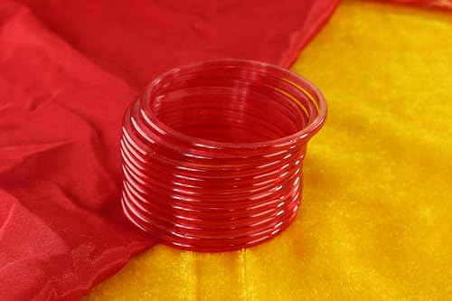 Image of STYOLLO Viral Jelly Transparent Plain Glass Chudi Set For Women & Girls | Traditional Bangle Set | Stylish Bangles For Girls | Ethnic Wedding, Festive & Daily Jewelry | Classic Designer Churi - Set Of 12