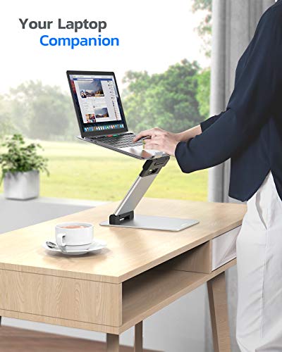 image for Nulaxy Laptop Stand, Ergonomic Sit to Stand Laptop Holder Convertor, A