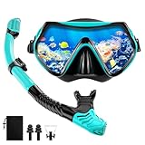 Schnorchelset Erwachsene Trocken mit Maske & Schnorchel Antibeschlag 180°-Panoramablick Schnorchelset Damen Herren zum Schnorcheln Schwimmen Strandurlaub