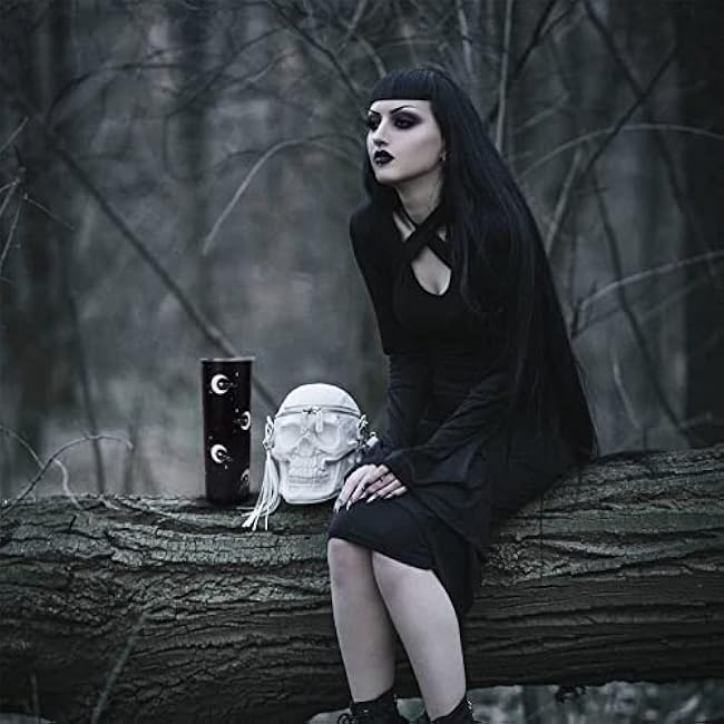 Witch Tumbler with Lid and Straw-Gothic Decor-Stainless Steel Insulated-Witchy Gifts-Skinny Halloween Tumbler for Women Daughter Girlfriend Teenage Girls-Travel Iced Coffee Cup Mug-20 oz Tumbler