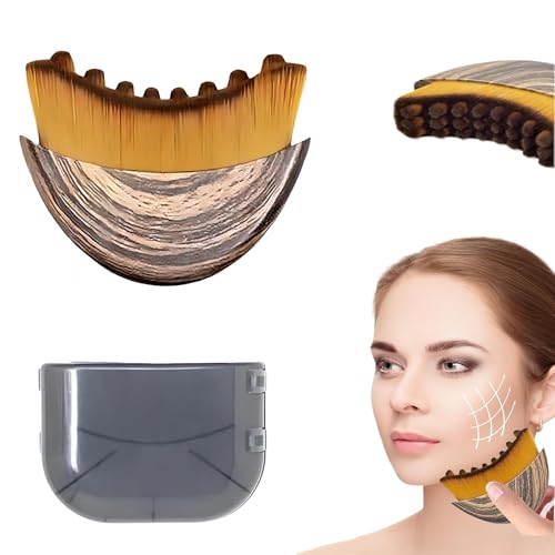 RAINWOOD Lymphatic Contour Face Brush Soft Bristle Lymphatic Drainage Massager Facial Sculpting Tool for Chin & Jawline Gentle Lymphatic Face Brush for Daily Skincare & Spa Treatments