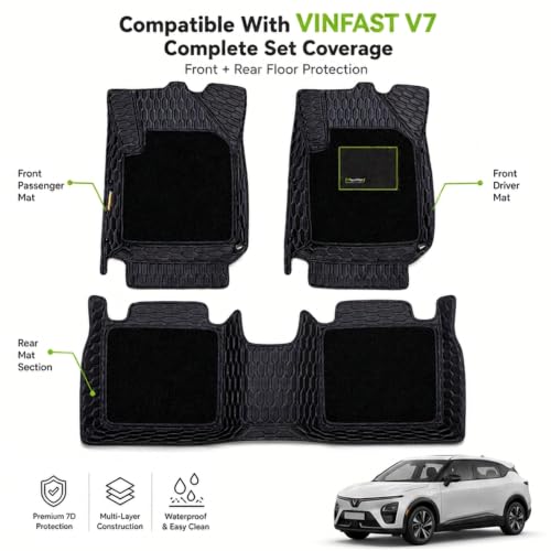 Image of EV MASTER 7D Car Floor Mats for Vinfast VF 7 Hybrid (2026 Onwards) Complete Set | All Weather | Anti-Slip | Luxury Premium Car Mat | Full Coverage | Custom Fitted Car Foot Mats