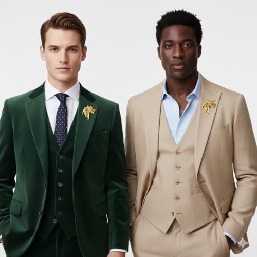Image of TRIPIN Lion Design Lapel Pin for Men - Metal Suit Pin, Stylish Blazer Jacket Brooch for Wedding, Business & Formal Wear
