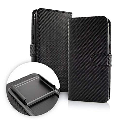 generale Custodia (Universale) Compatibile per Huawei Y32 Y3 II 2 Y3II LUA-L21 LUA-L22 LUA-L23 Cover Libro Gancio Interno Protezione Antiurto Chiusura Portafoglio vano Porta Carte (Nero)