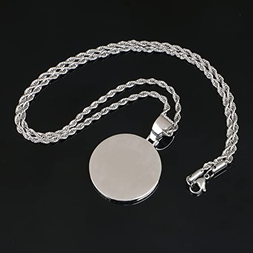 Yimeraire Hip Hop Men Jewelry Gold Silver Rose Gold Custom Picture Medallion Pendant Necklace For Men With Rope Chain #TOP3