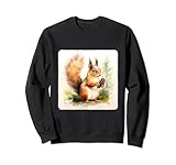 Squirrel Gathering Pinecones In Forest Nature