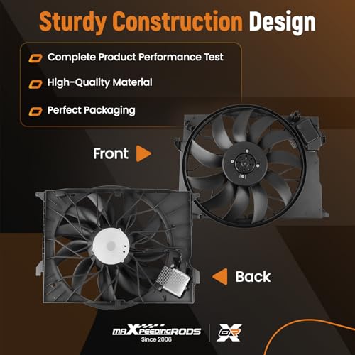 Image of maXpeedingrods Engine Radiator Cooling Fan Assembly for Mercedes-Benz CL550 2011-2014, CL600 2007-2014, CL63 CL65 2008-2014, E320 E63 S350 S550 S600 S63 S65 Replacement 2115000493 A2115001893