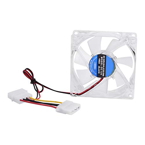 Richer-R Ventilateur de refroidissement à LED, 80 mm, 12 V, 4 broches, silencieux, boîtier d'ordinateur avec une interface d'alimentation à 4 broches (bleu)