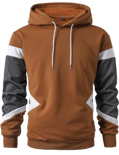 Mens-Hoodie-Multicolor-Panel-Sweatshirt-Fleece-Long-Sleeve-Sports-Tops
