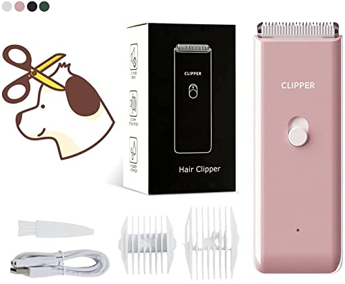 Image of Dog Clippers Pet Grooming Clippers Kit Low Noise Shaver Portable Electric USB Rechargeable Cordless Trimmer for Dogs,Cats and Other Pets, Pink