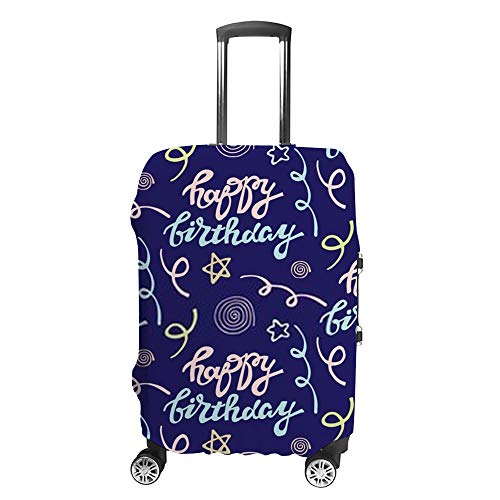 Housse de protection pour valise Happy Birthday en tissu extensible pour bagage de voyage