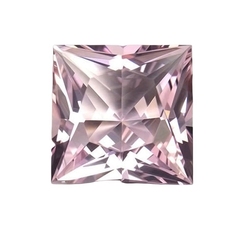 Morganite naturelle 4x4 mm Asscher idéale pour remplacer une pierre de bague perdue