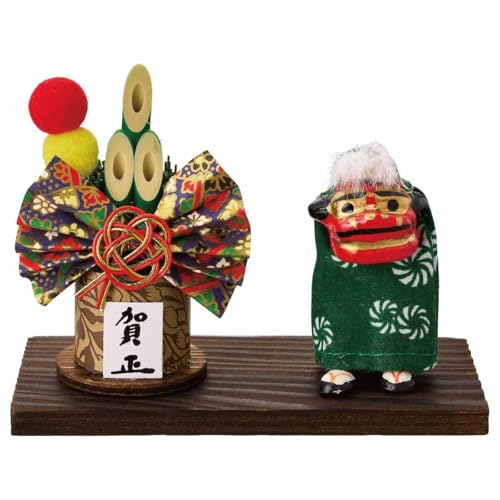 冬の装飾 お正月 飾り 店舗・自宅兼用 【 正月飾り 門松・獅子舞 1個 幅12×奥行5.5×高さ9cm 】