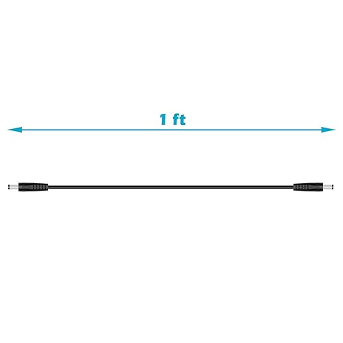 Miniatura 4 de Fancasee Paquete de 4 cables adaptadores de corriente CC macho a macho de 1 pie de 0.217 in x 0.083 in para cámara IP, cámara de vigilancia CCTV,