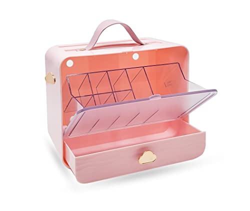 Makeup Organizer With Drawers, Wall Mounted Organizer | Portable Makeup Organizer, Makeup Organizer | Makeup Storage Box, Pink Makeup Organizer #TOP2