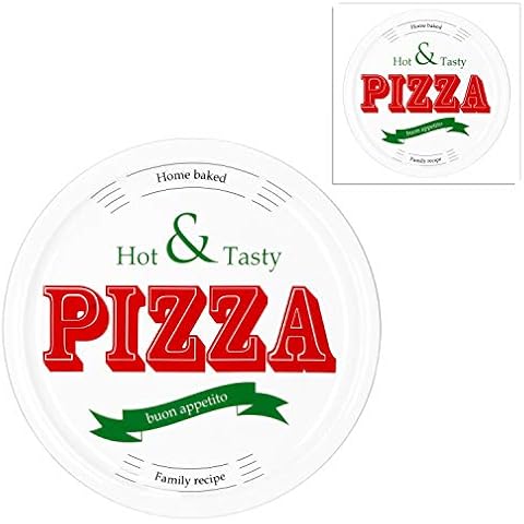 MamboCat 2-er Set Pizzateller Hot & Tasty Ø 30,5 cm große weiße Teller aus Steingut zum Anrichten Cover