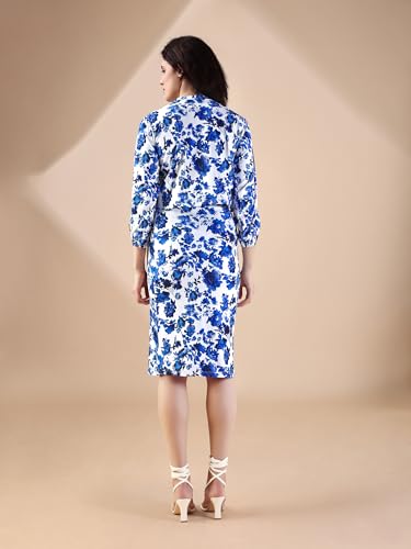 Image of PURVAJA Women's Puff Sleeve Midi Printed Co-Ords