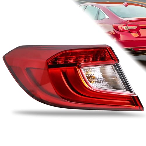 Tail Light Assembly Compatible With 2018-2022 Honda Accord Sedan Outer Left Driver Side LED Brake Talilight Replace 33500TVAA01