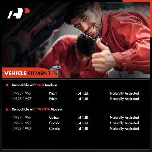 A-Premium Ignition Spark Plug Wires Set of 4 Compatible with Toyota Celica 1994-1997, Corolla & Geo Prizm 1993-1997, 1.6L 1.8L Naturally Aspirated