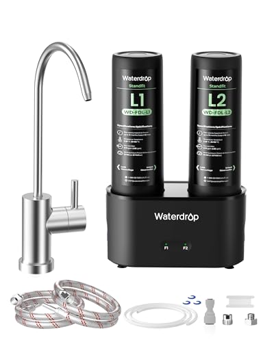 Waterdrop DLG-L Under Sink Water Filter, Reduces Chlorine Lead Chloramine Bad Taste, 2 Stage Under...