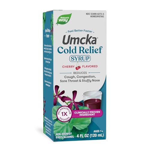 Nature's Way Umcka Cold Relief Syrup, Non-Drowsy Liquid, Cherry, 4 fl oz - image 1