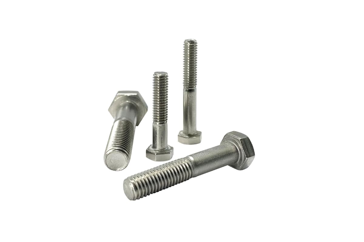 Nuts About Bolts M6-1.0p x 55mm Hexagon Head Bolts | Part Threaded Hex Bolt | A2 Stainless Steel | Automotive, Machinery & Structural Fixings - Pack of 100