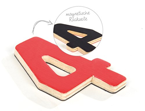 roba Magnetzahlen Set 35 teilig für Kinder - Magnetische Zahlen & Zeichen für Tafeln - Spielzeug zum Lernen aus Holz - ab 3 Jahren