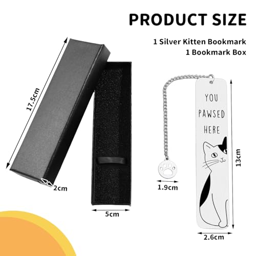 Calkkrer Cats Metal Bookmark for Book Lovers Funny Bookmark, Gift Ideas for Cat Lovers Friends, Personalised Bookmark Gifts - Image 2