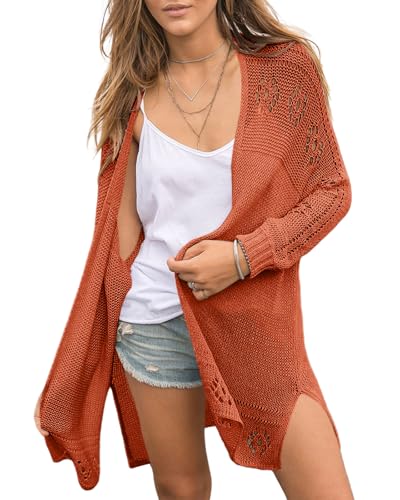 Misassy Womens Open Front Knit Sheer Cardigans Summer Boho Lightweight