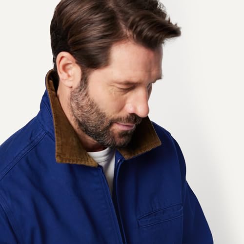 Amazon Essentials Men's Relaxed-Fit Rigid Denim Zip Up Jacket, Dark Navy, X-Large - image 4