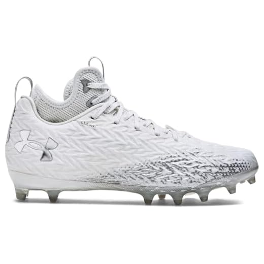 Under Armour Spotlight Clone 3.0 MC Mens Football Cleats White-Metallic Silver