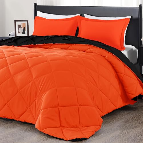 Image of downluxe Queen Comforter Set - Flame and Black Queen Comforter, Soft Bedding Sets for All Seasons -2 Pieces - 1 Comforter (88 inchx92 inch) and 1 Pillow Sham(20 inchx26 inch)