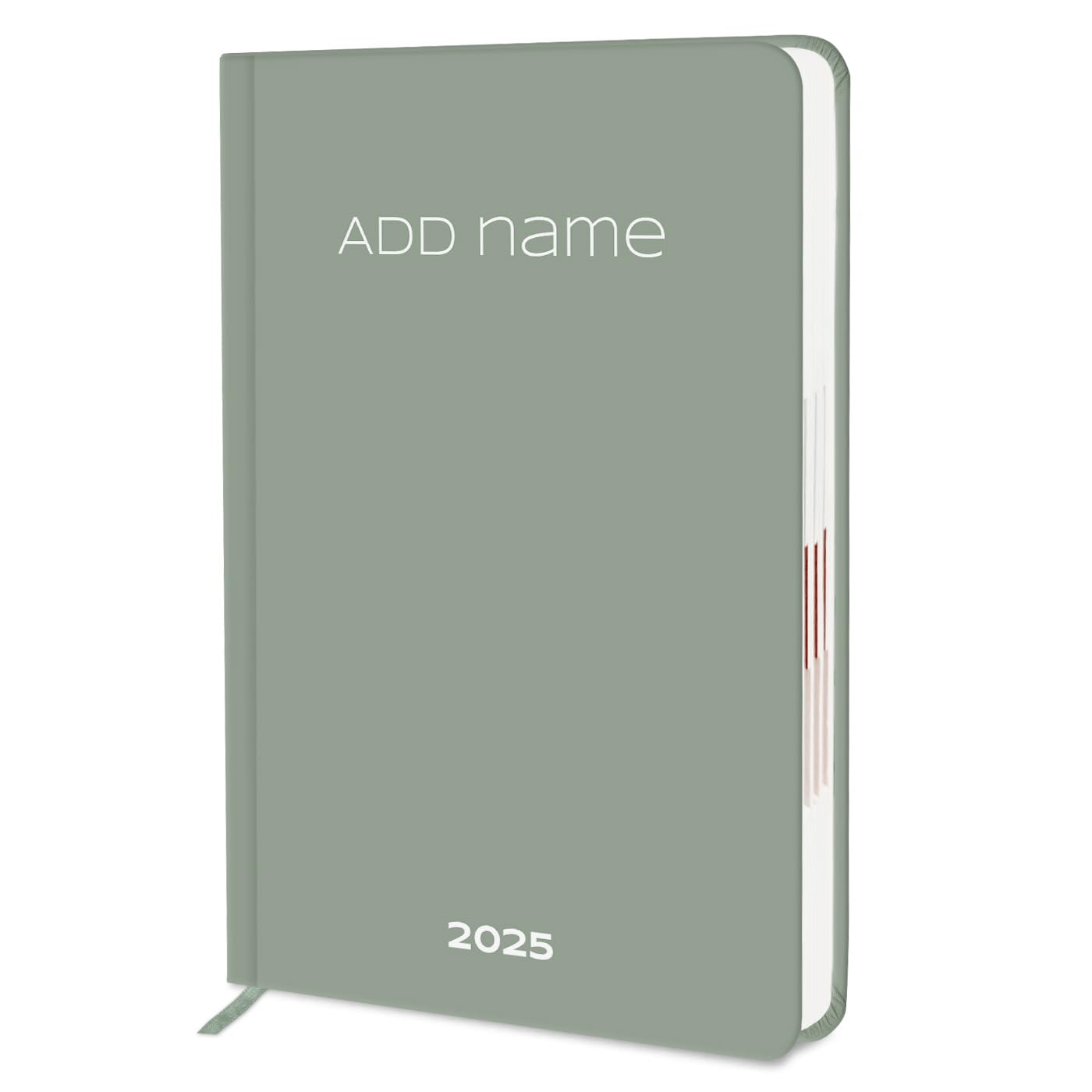 Jhingalala Diaries - Customized Cover Hard Bound Diary 2025 With Monthly Planner I Personalised Name Printed New Year 2025 Diary with Dates I Size A5, 21 x 15 cms (Green Trellis)